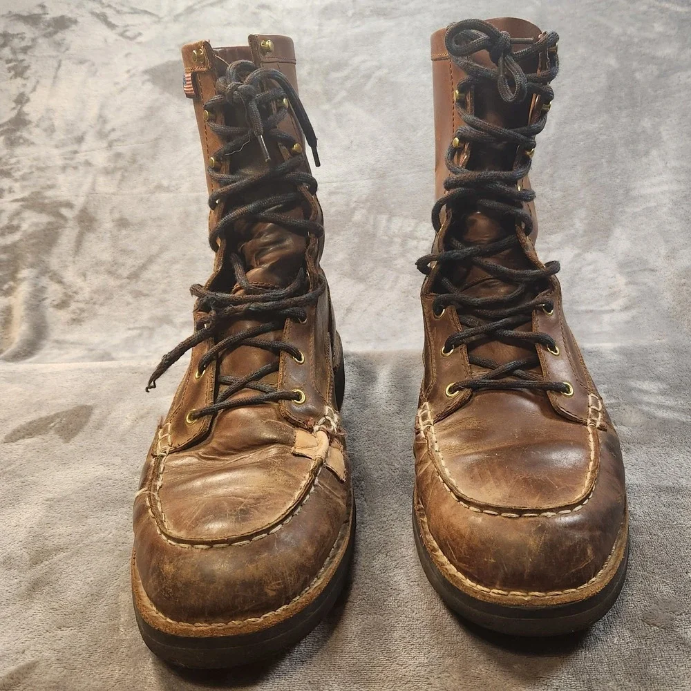 Danner Boots Mens 14 Brown Leather Bull Run Moc Toe 8